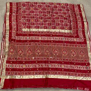 Silk Red Bandhani Saree